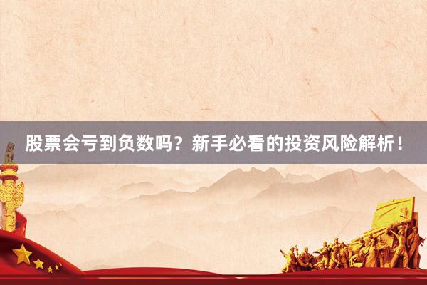 股票会亏到负数吗？新手必看的投资风险解析！