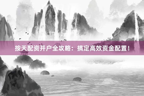 按天配资开户全攻略：搞定高效资金配置！