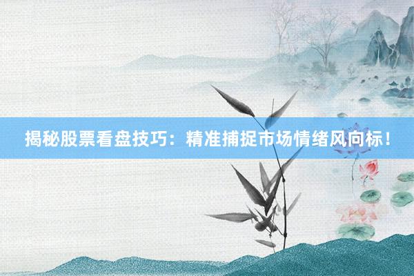 揭秘股票看盘技巧：精准捕捉市场情绪风向标！