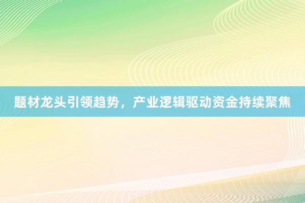 题材龙头引领趋势，产业逻辑驱动资金持续聚焦