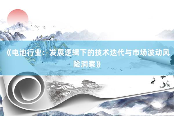 《电池行业：发展逻辑下的技术迭代与市场波动风险洞察》