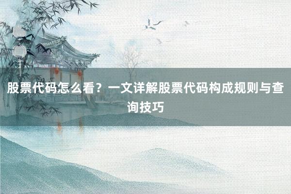 股票代码怎么看？一文详解股票代码构成规则与查询技巧