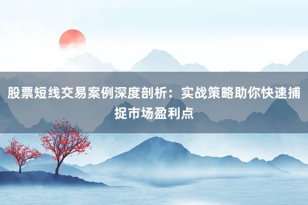 股票短线交易案例深度剖析：实战策略助你快速捕捉市场盈利点