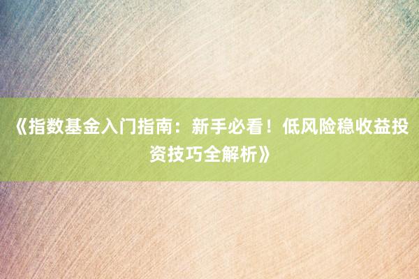 《指数基金入门指南：新手必看！低风险稳收益投资技巧全解析》